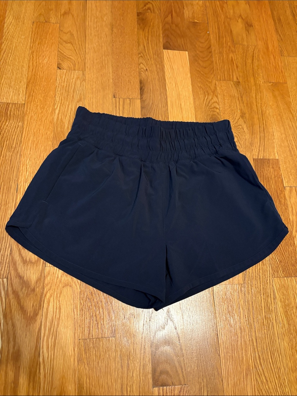 Athleta Girl Navy Smocked-Waist Athletic Shorts